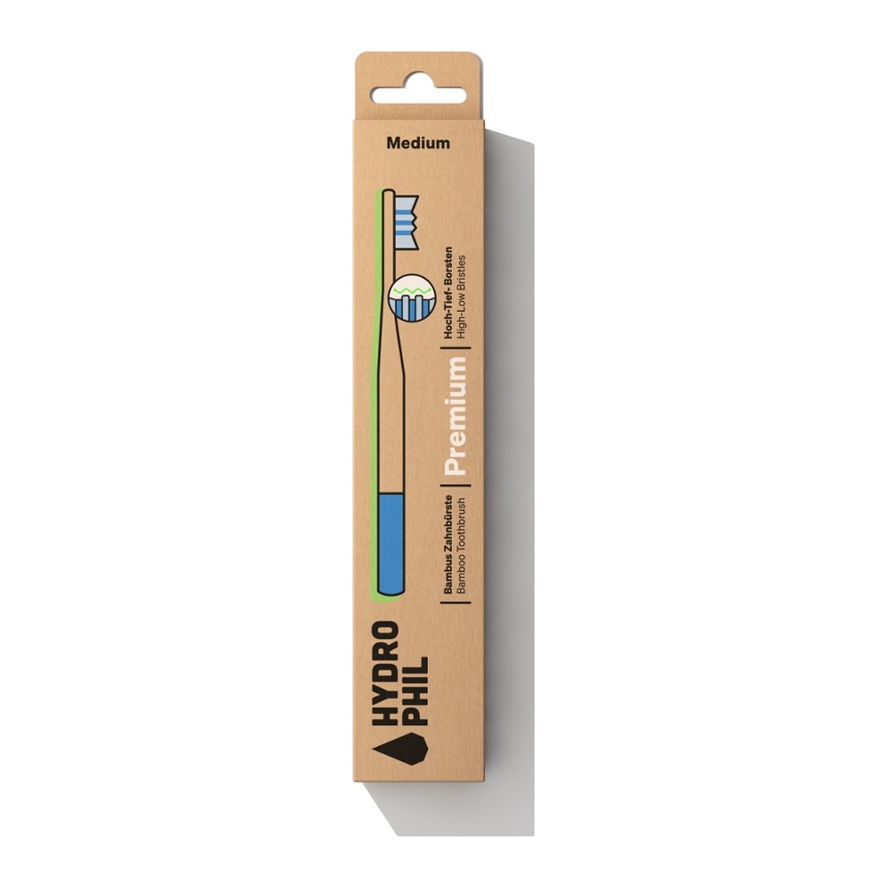 Zahnbürste Premium medium / natur & atlantic ocean // HYDROPHIL