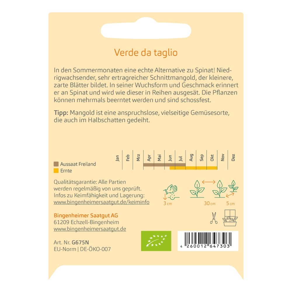 Mangold Verde da taglio // Bingenheimer Saatgut
