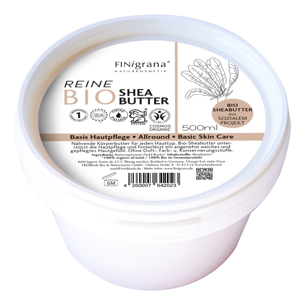 FINigrana® Shea Burkina,100% reine Bio-Sheabutter für jede Haut, 500ml PE-Dose // FINigrana® Naturkosmetik