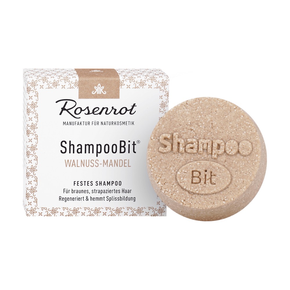 festes ShampooBit® Walnuss-Mandel - 55g - in Schachtel // Rosenrot Naturkosmetik