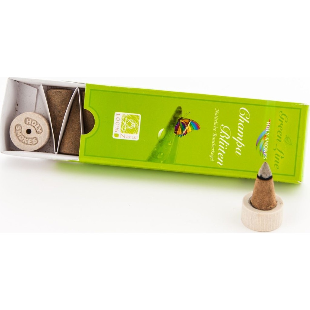 Champa-Blüten Räucherkegel - Green Line 16 g // BERK