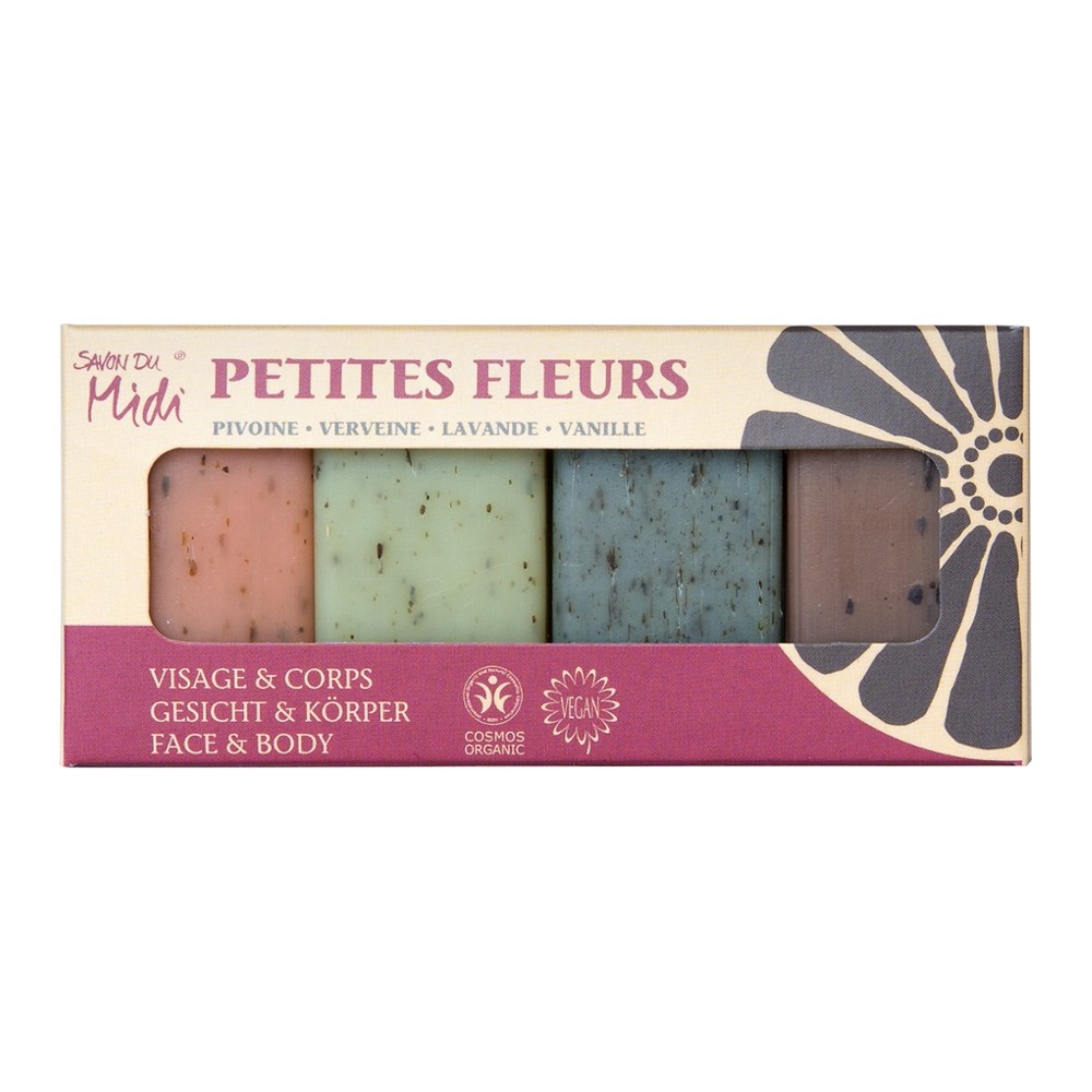 PETIT FLEURS - Bio-Blüte Gästeseifen 4 x 20g in Kartonbox // Savon du Midi