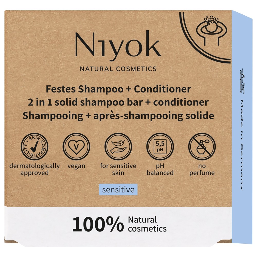 2 in 1 festes Shampoo & Conditioner Sensitiv // Niyok