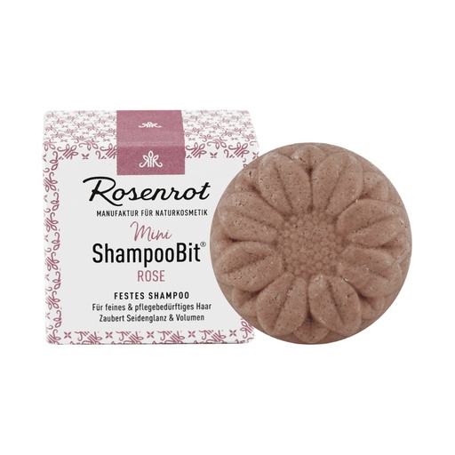 [ex637057] festes Mini ShampooBit® Rose - 30g - in Schachtel // Rosenrot Naturkosmetik