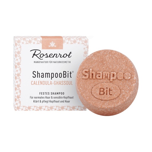 [637081] festes ShampooBit® Calendula-Ghassoul - 55g - in Schachtel // Rosenrot Naturkosmetik