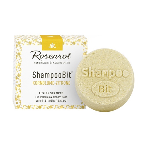 [637086] festes ShampooBit® Kornblume-Zitrone - 55g - in Schachtel // Rosenrot Naturkosmetik
