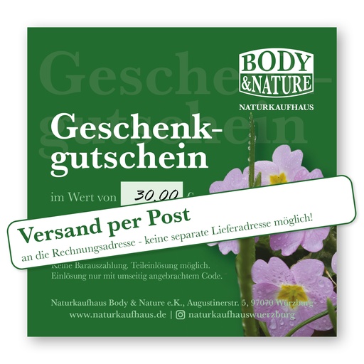 Geschenkgutschein per Post