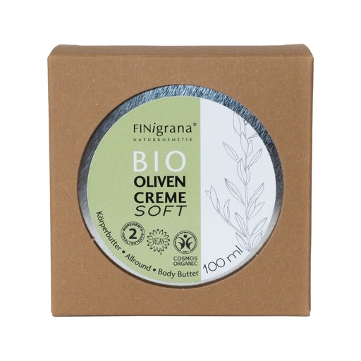 [30763] FINigrana® Bio Oliven-Creme Soft, 100ml in Weißblechdose im Umkarton // FINigrana® Naturkosmetik