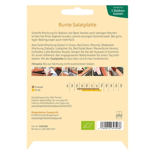 [52216] Bunte Salatplatte Saatplatte // Bingenheimer Saatgut