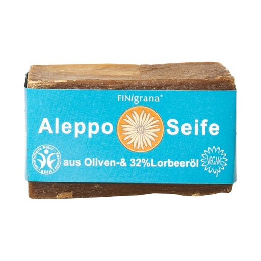 [307459] FINigrana Aleppo Seife, Olive & 32% Lorbeeröl, 165g traditionell handgeschnitten // FINigrana® Naturkosmetik